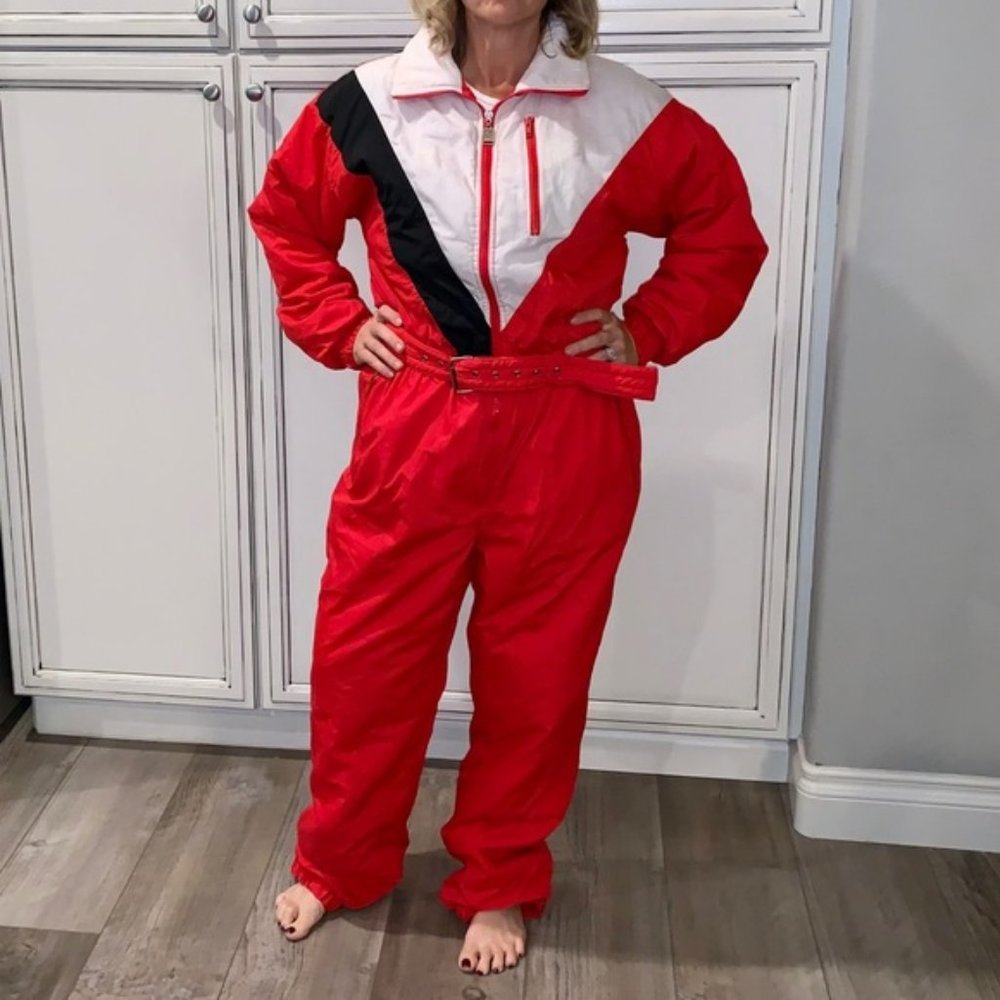 Vtg 90s Ski Lion men’s ski snowmoblie suit red L